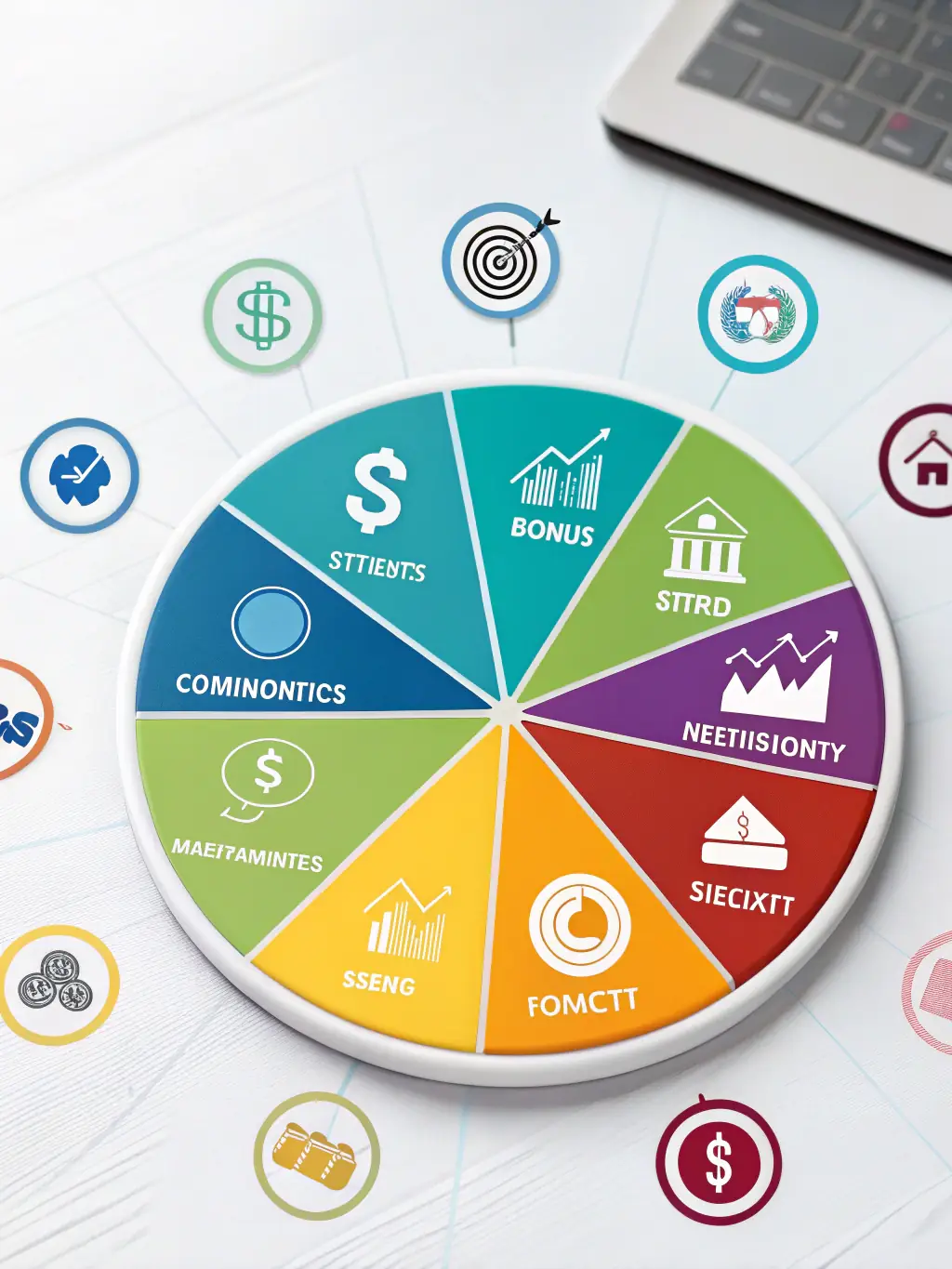 An image of a diverse portfolio chart, illustrating the concept of spreading investments across different asset classes.